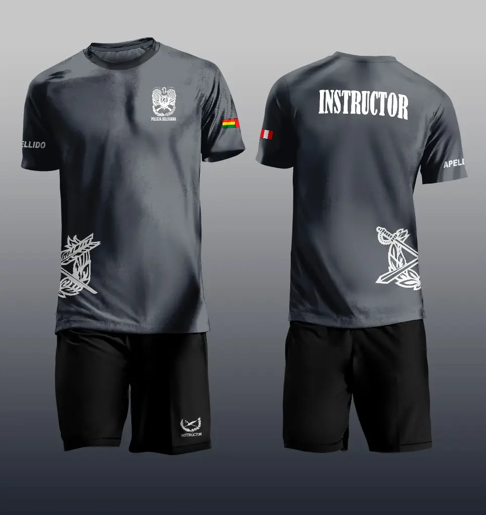 Conjunto Polera y corto policial - personalizable (Negro)