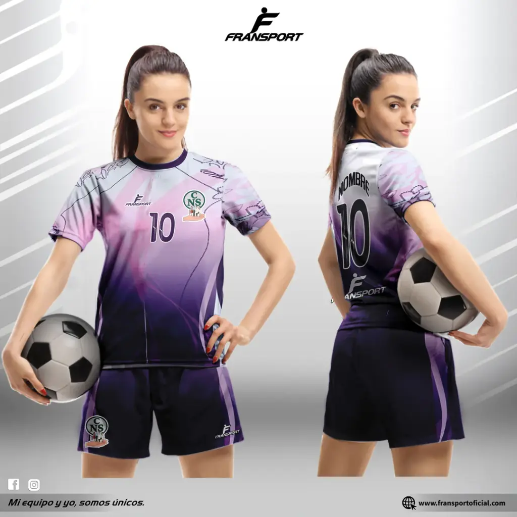 Poleras y corto Fútbol Diseño Fransport Personalizable full sublimado (Negro)