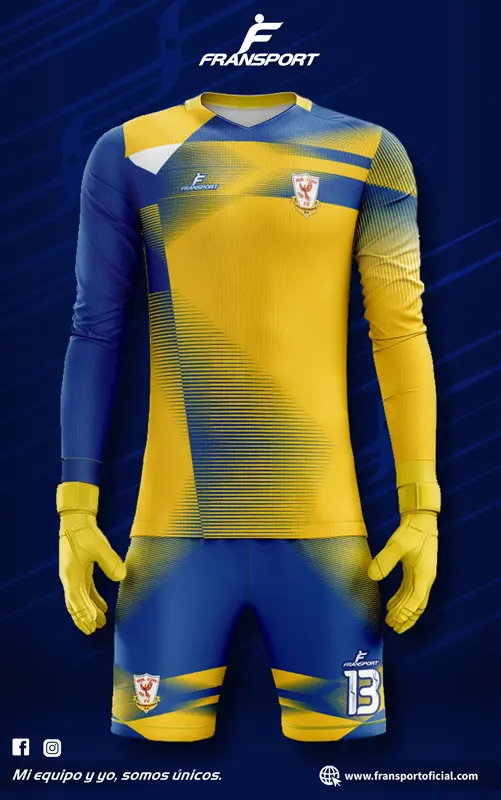 Poleras y corto Fútbol Diseño Fransport Personalizable full sublimado (Azul)
