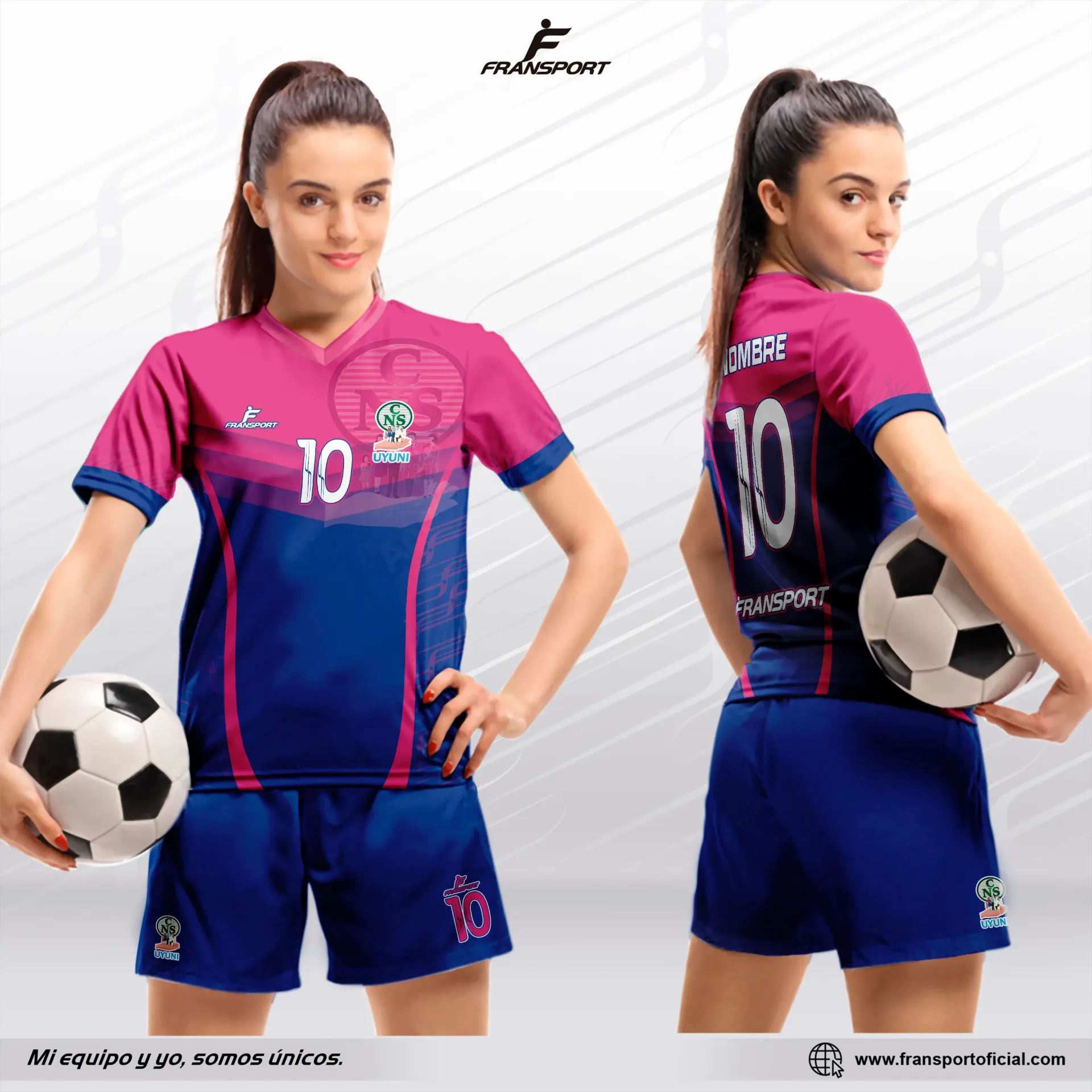 Poleras y corto Fútbol Diseño Fransport Personalizable full sublimado - N 1339  (Azul pastel)