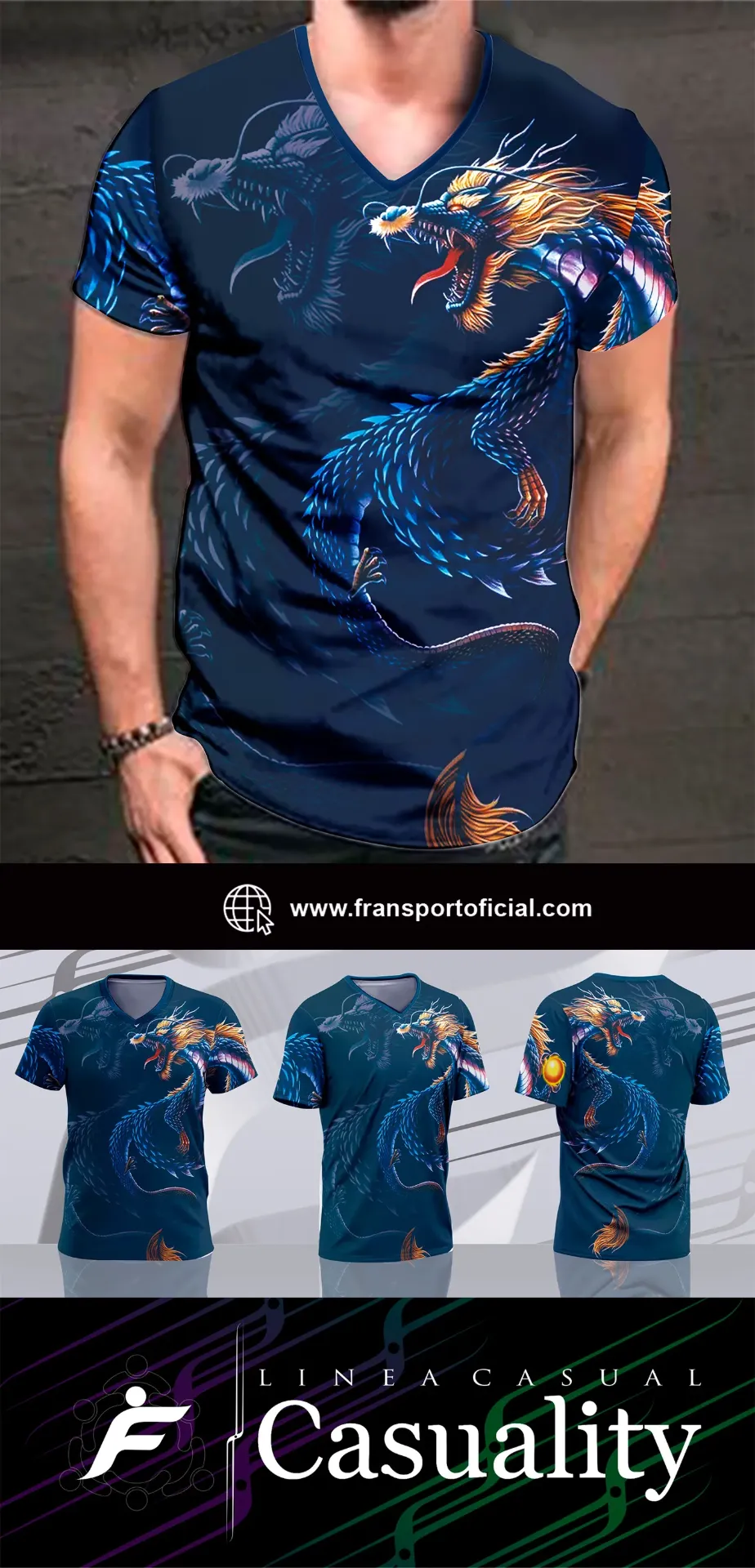 Camisetas personalizables Fransport estilo casual - full sublimado