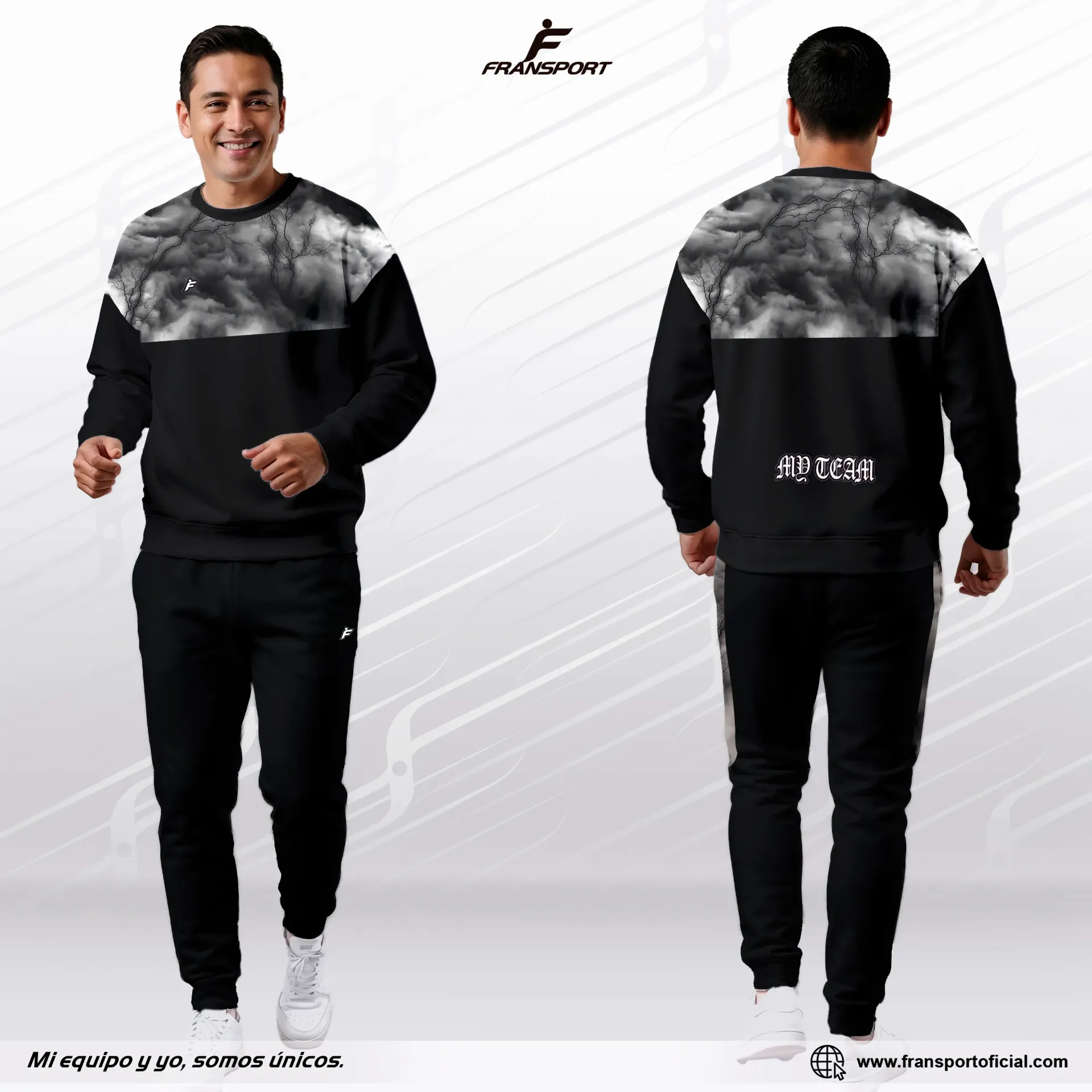 Chándal casual fransport - personalizable - Id 1419 (Blanco)