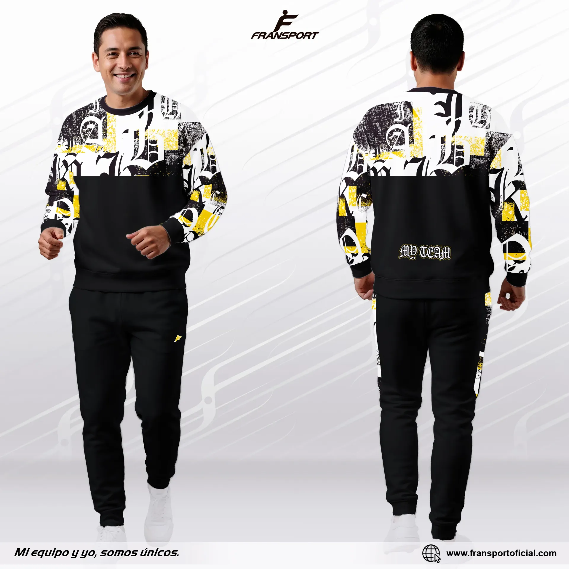Conjunto deportivo casual fransport - personalizable (Blanco)