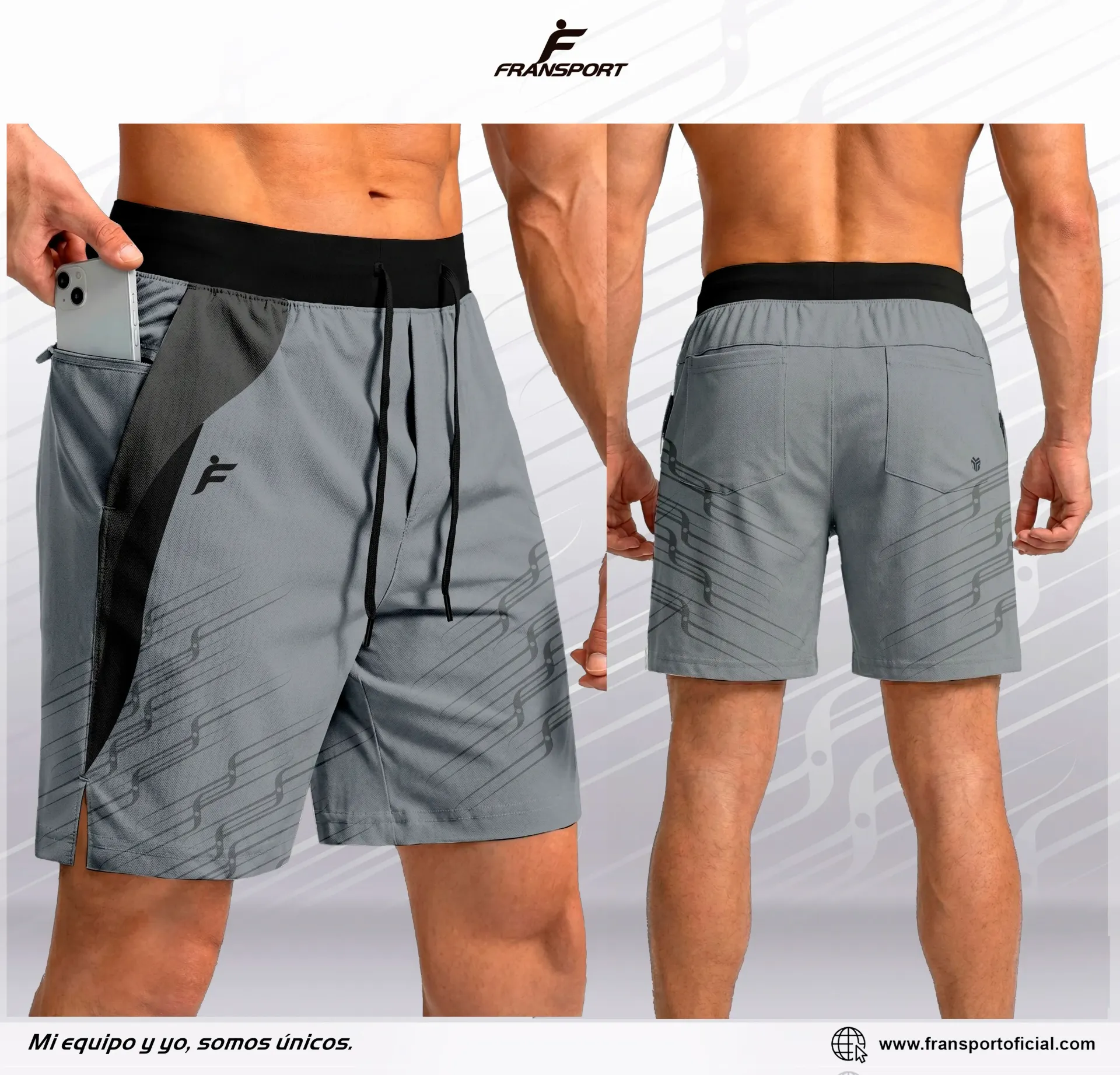 Bermudas Casuales Personalizables Fransport - ID 1420     (Negro)