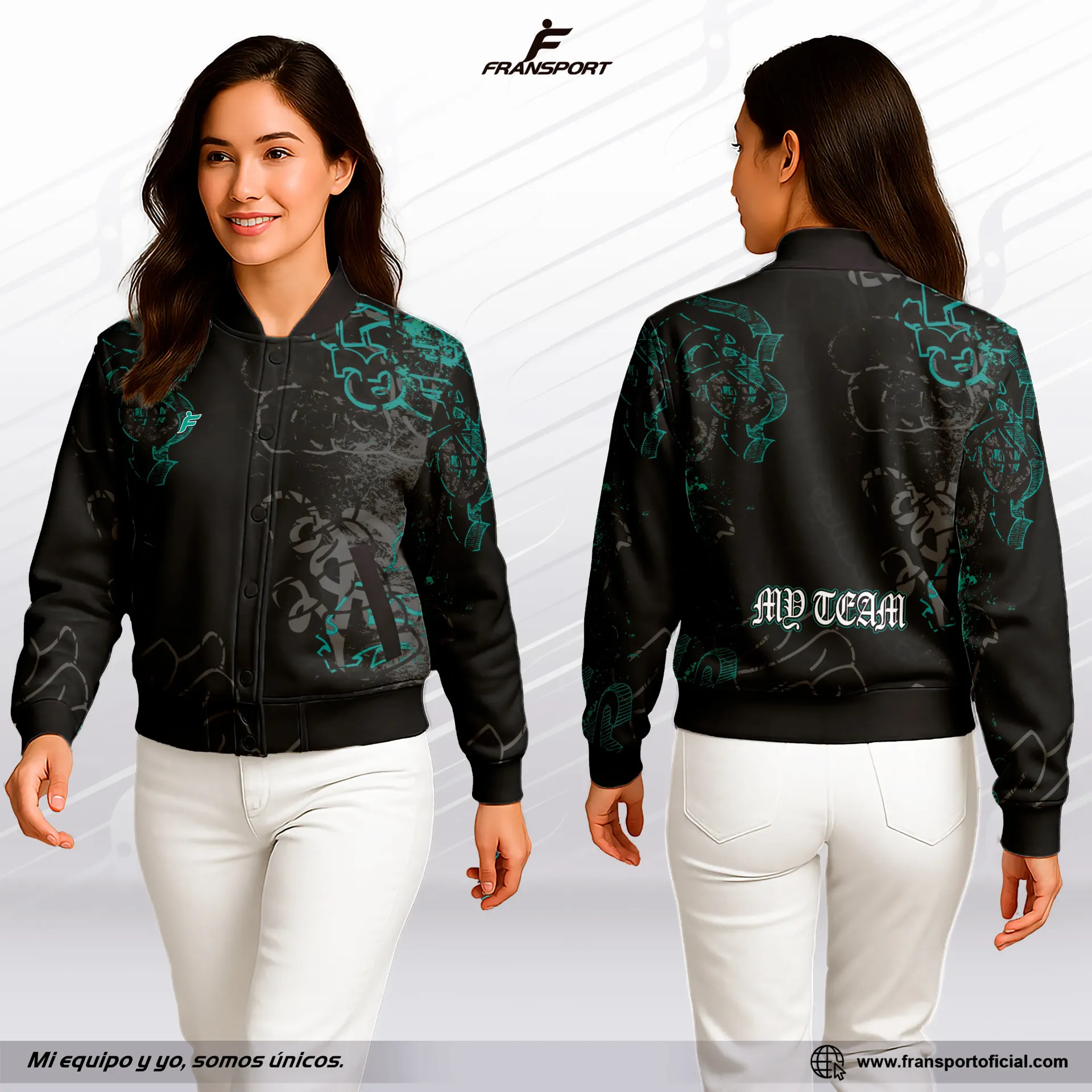 Bomber Casual Personalizable Fransport - ID 1419 mujer 
