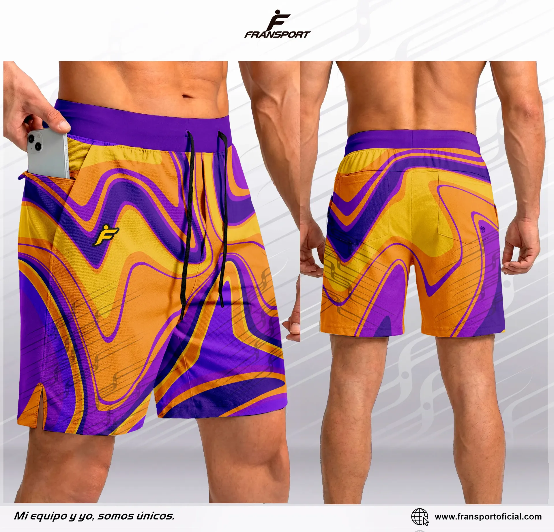 Bermudas Casuales Personalizables Fransport - ID 1420     (Naranja)