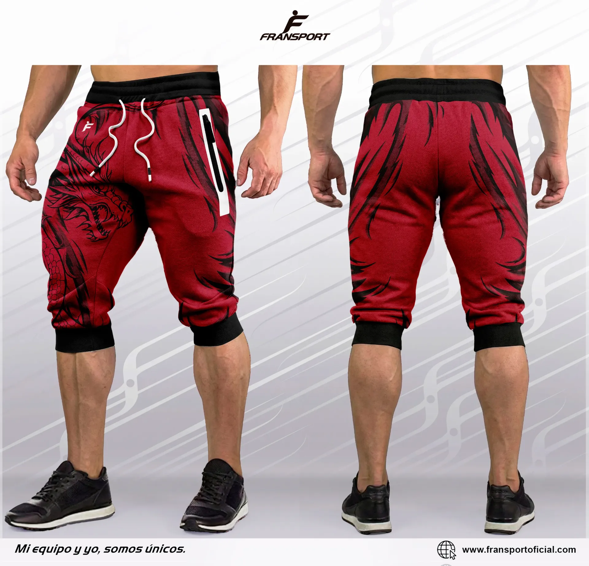 Bermudas Casuales Personalizables Fransport - ID 1420    (Negro)