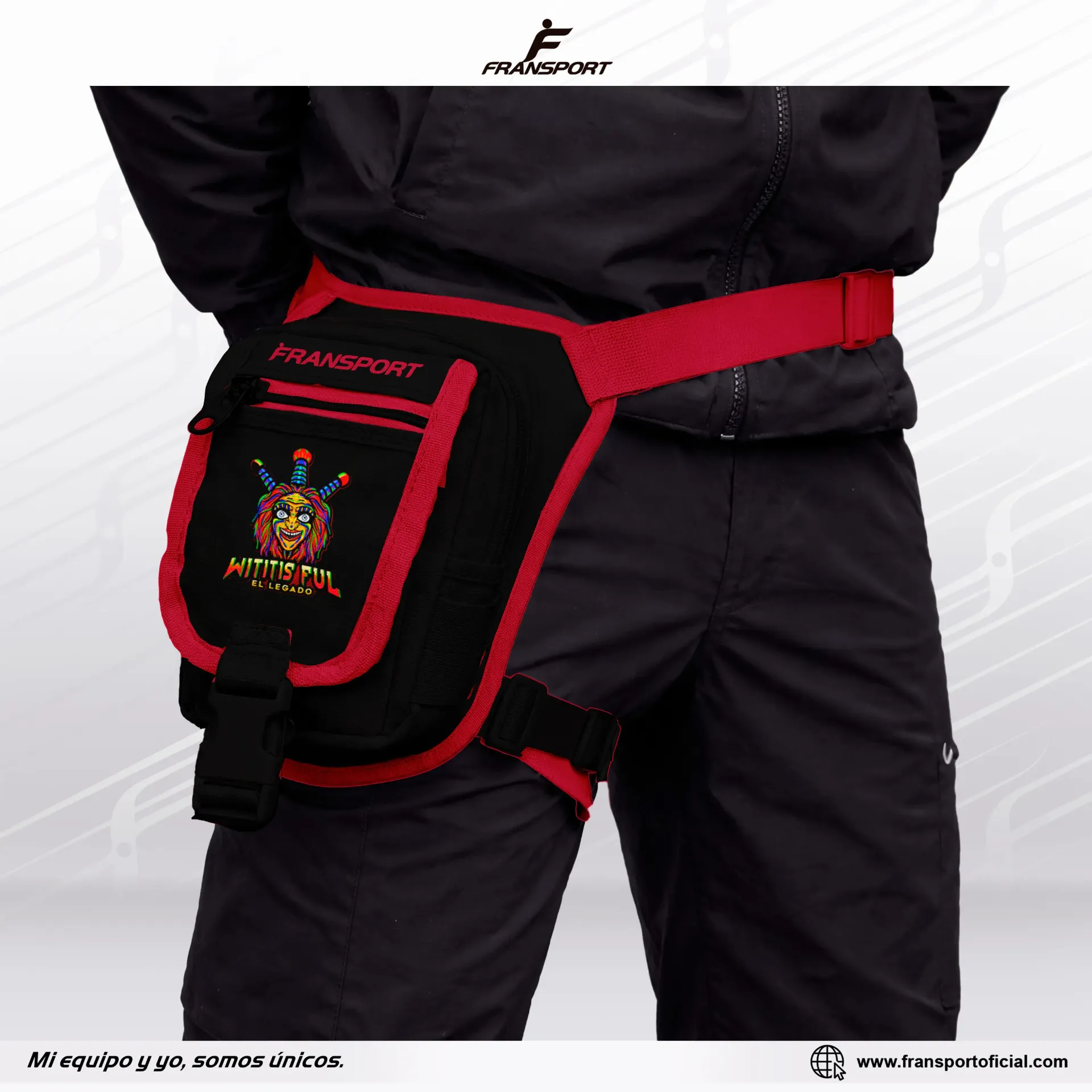 Muslera - Bolso de pierna Personalizable Fransport ID 1420 (Rojo)