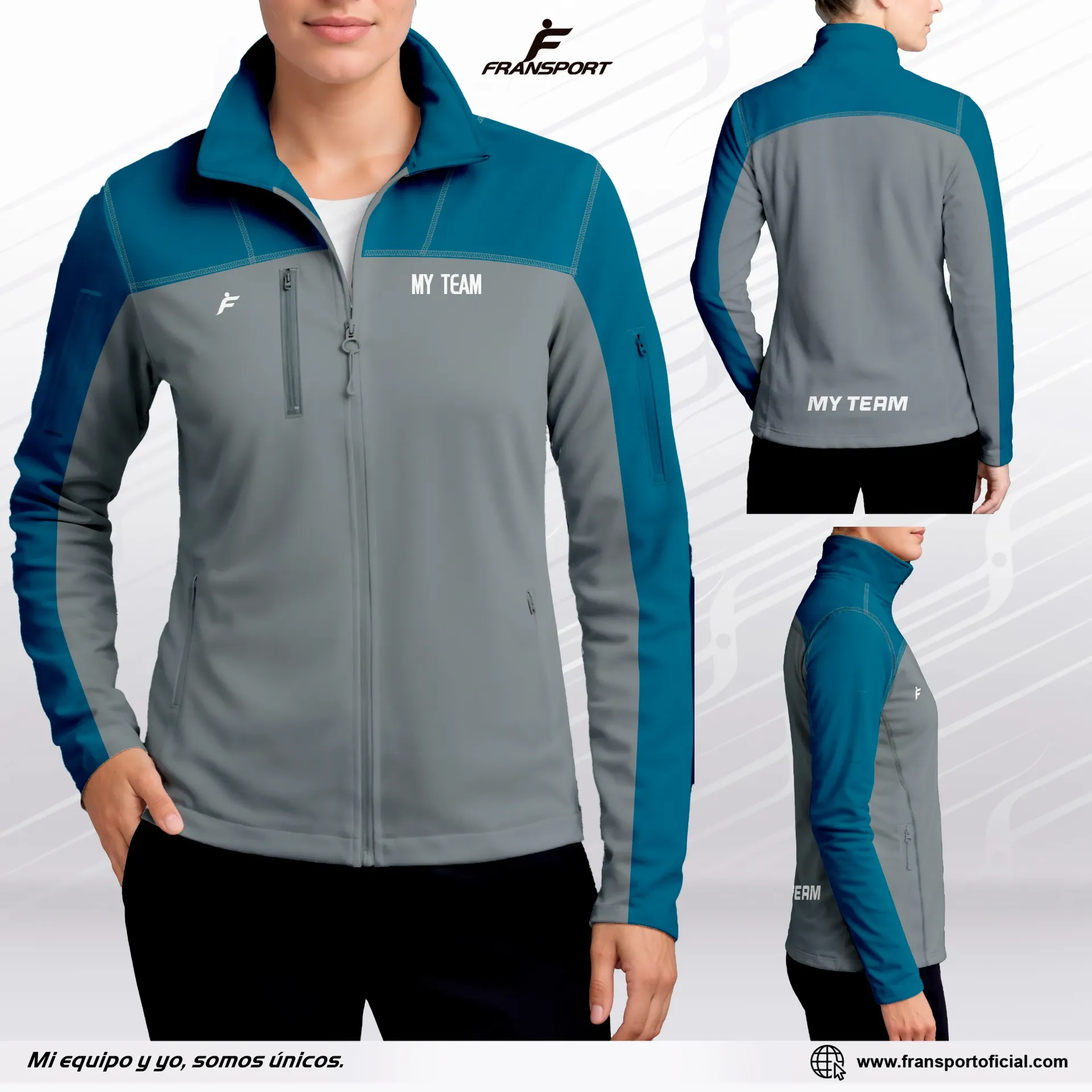 Chamarras en Micropolar Personalizables Fransport - ID 1419 mujer  (Azul pastel)