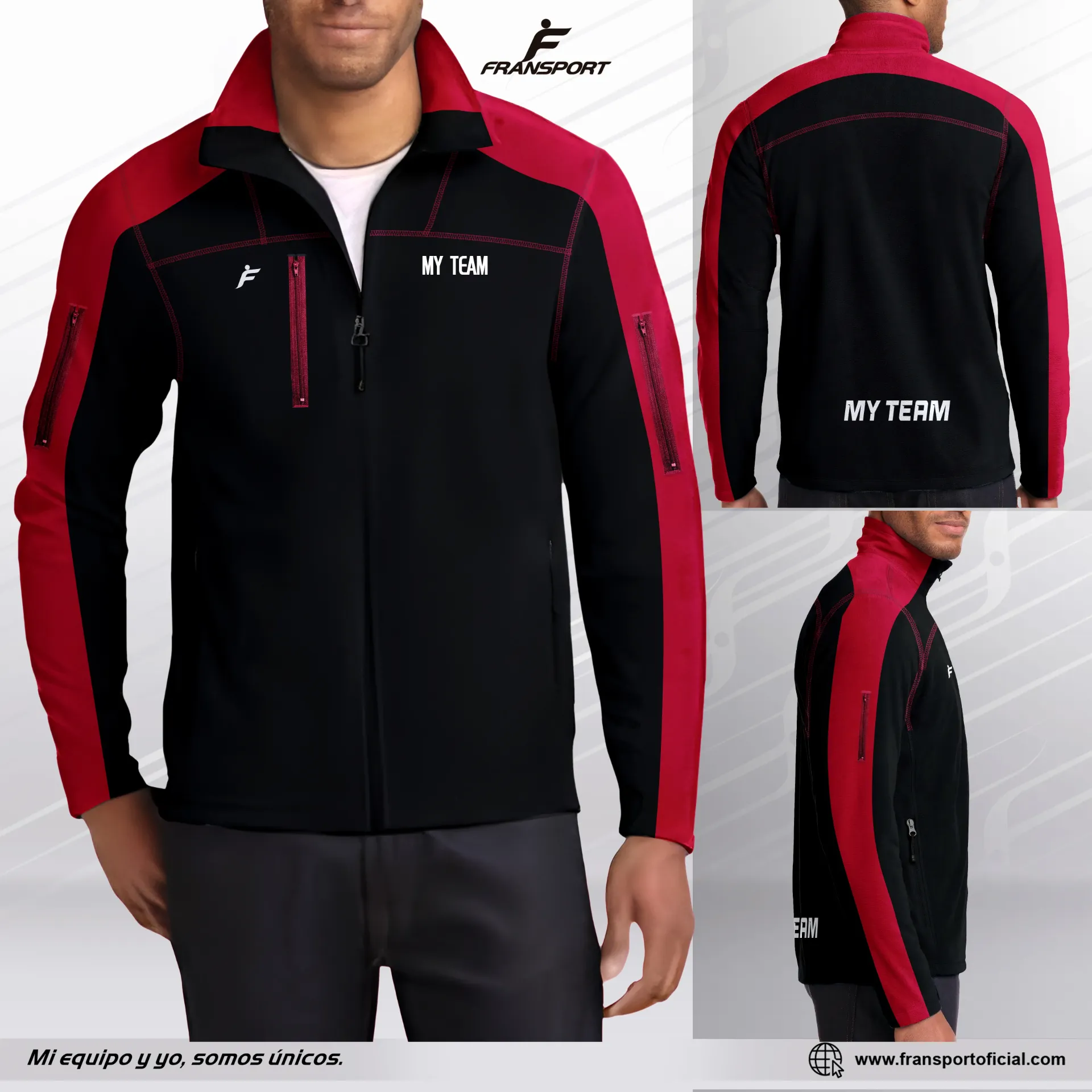 Chamarras en Micropolar Personalizables Fransport - ID 1419 (Negro)