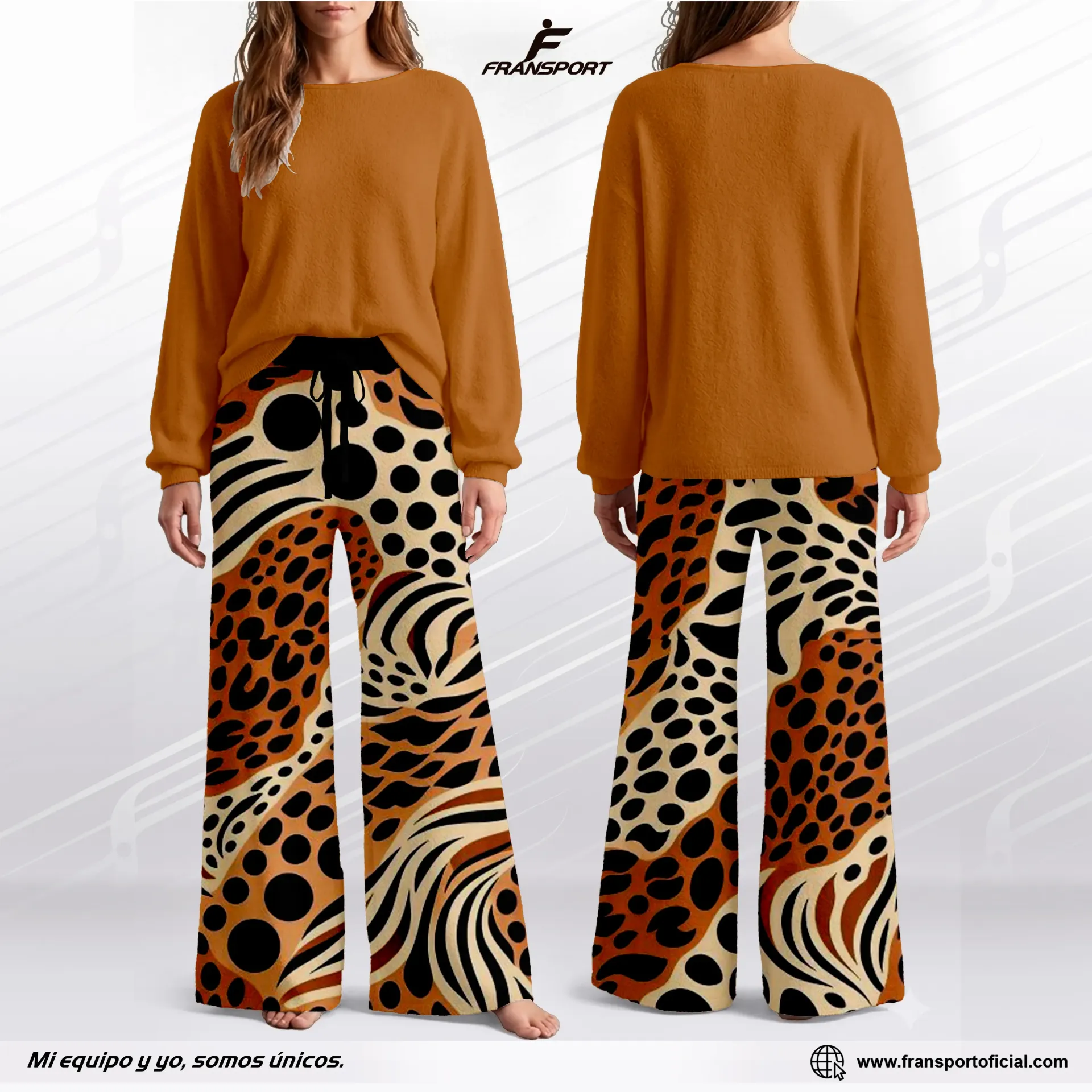 Chándal casual Mujer Personalizable Fransport - ID 1420 (Negro)