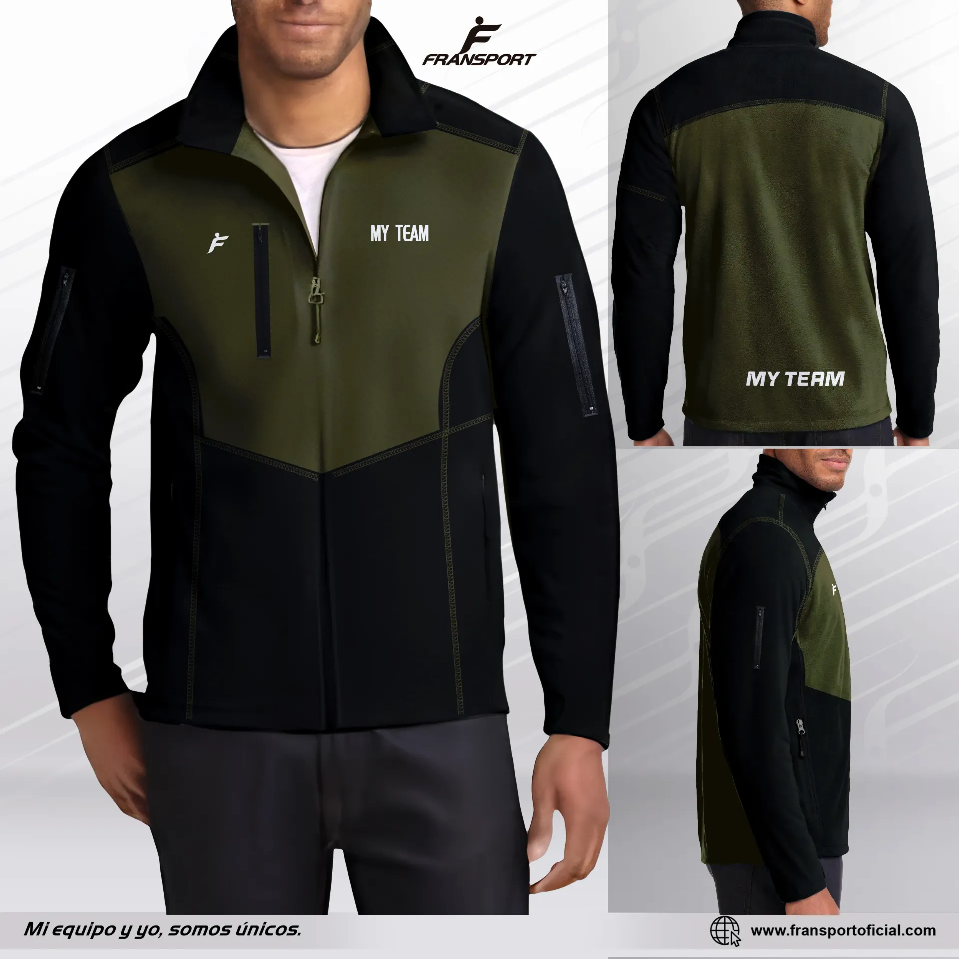 Chamarras en Micropolar Personalizables Fransport - ID 1419  (Negro)