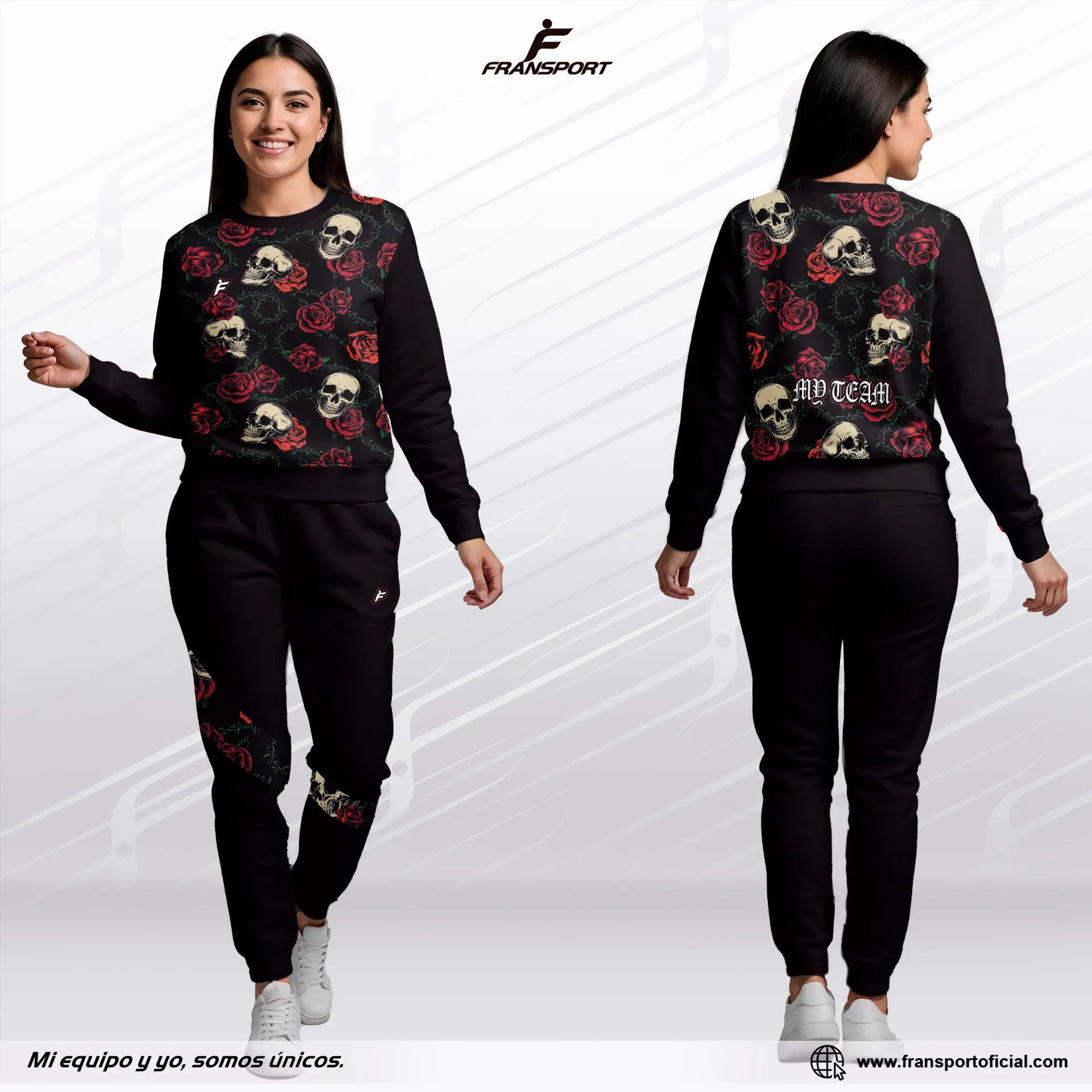 Conjunto deportivo casual fransport - personalizable - Id 1419  mujer 