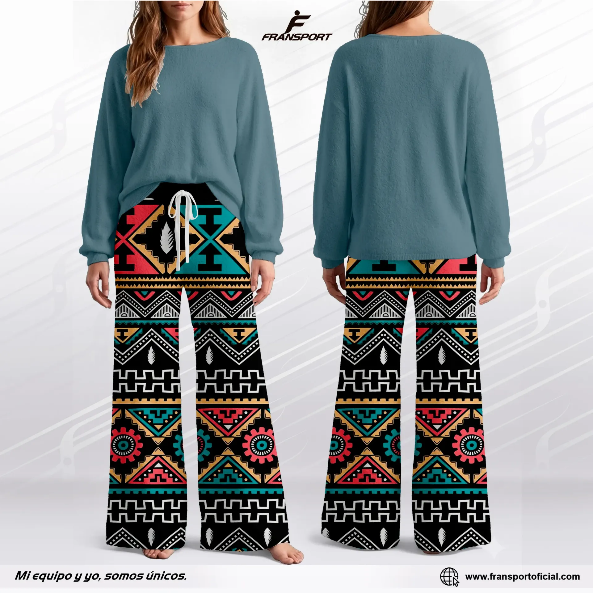 Chándal casual Mujer Personalizable Fransport - ID 1420 (Blanco)