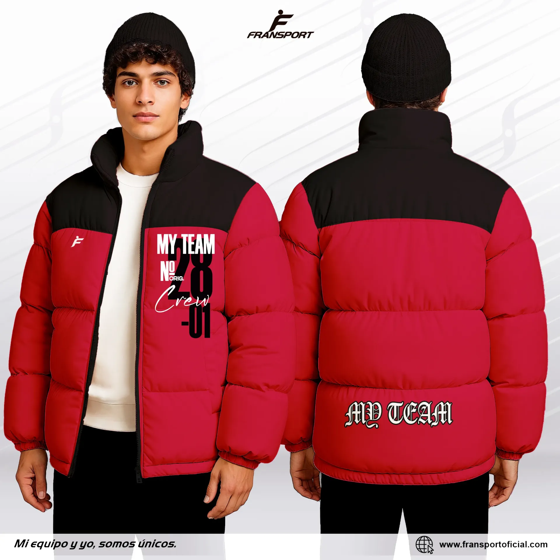 Parka Casual Personalizable Fransport - ID 1419  (Negro)