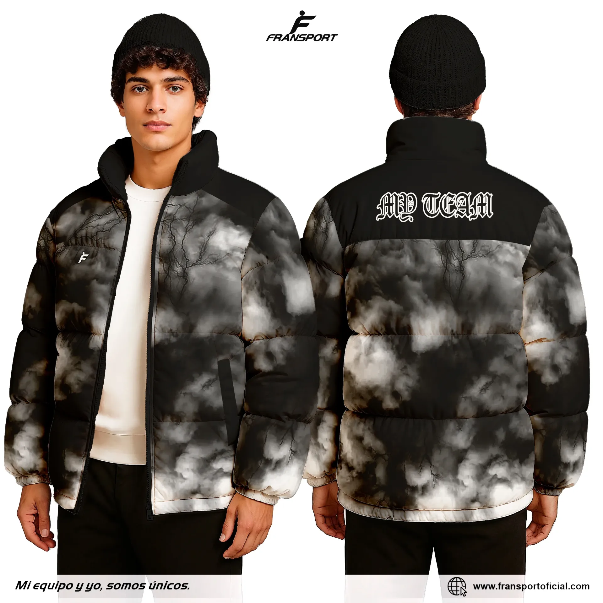 Parka Casual Personalizable Fransport - ID 1419 (Blanco)