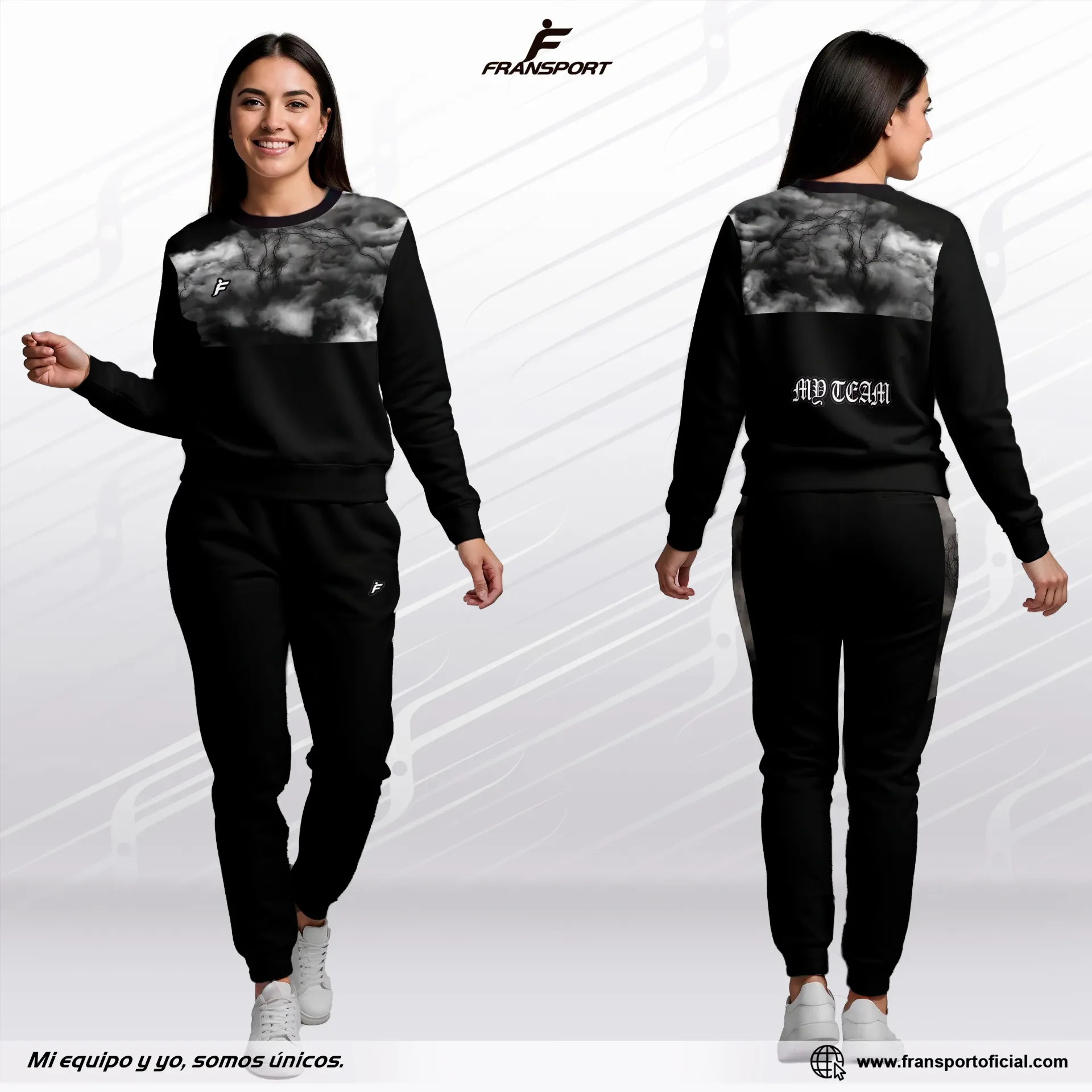 Chándal casual fransport - personalizable - Id 1419  mujer (Blanco)