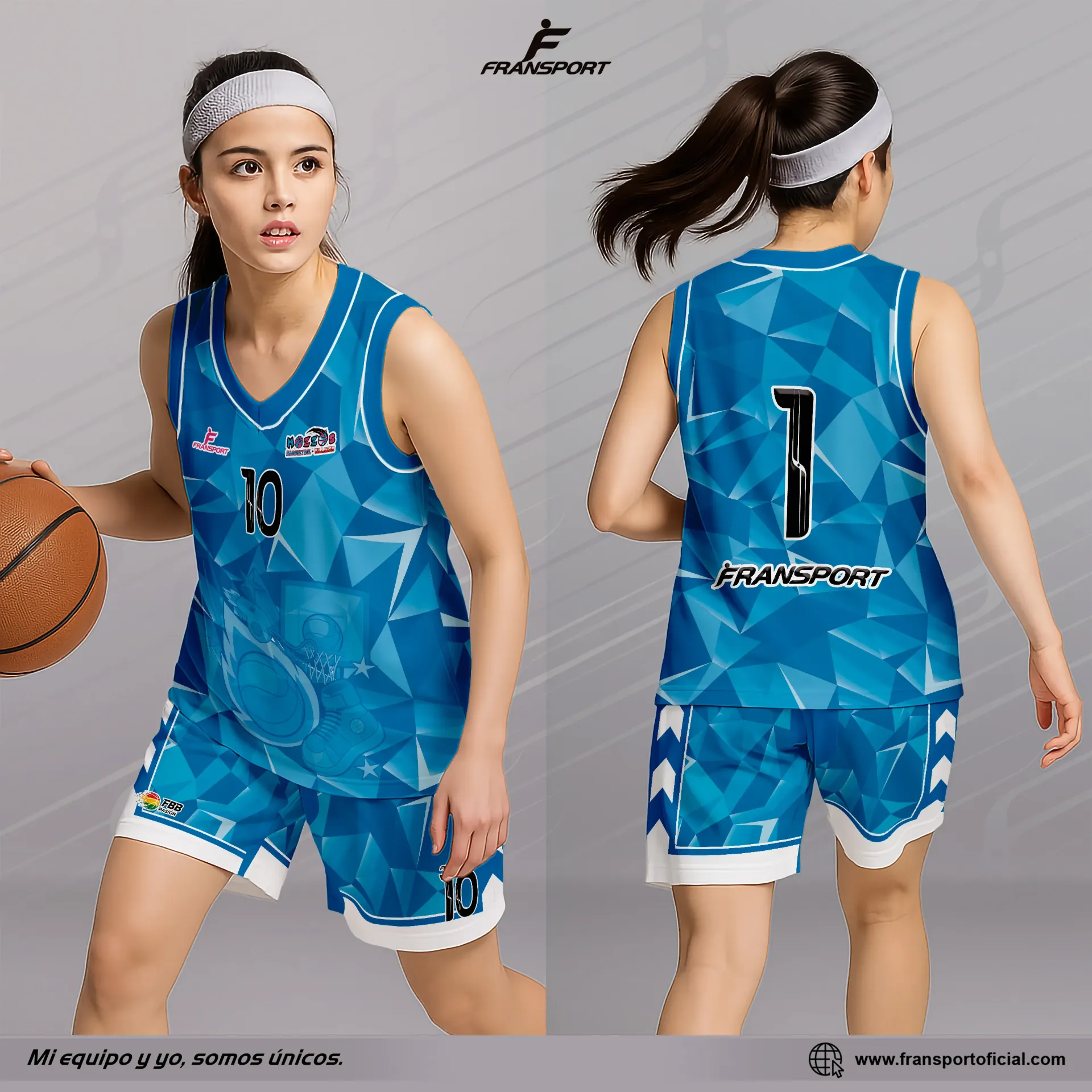 CONJUNTO MALLA Y BERMUDA BASQUET- FULLSUBLIMADO- ID 1420 MUJER