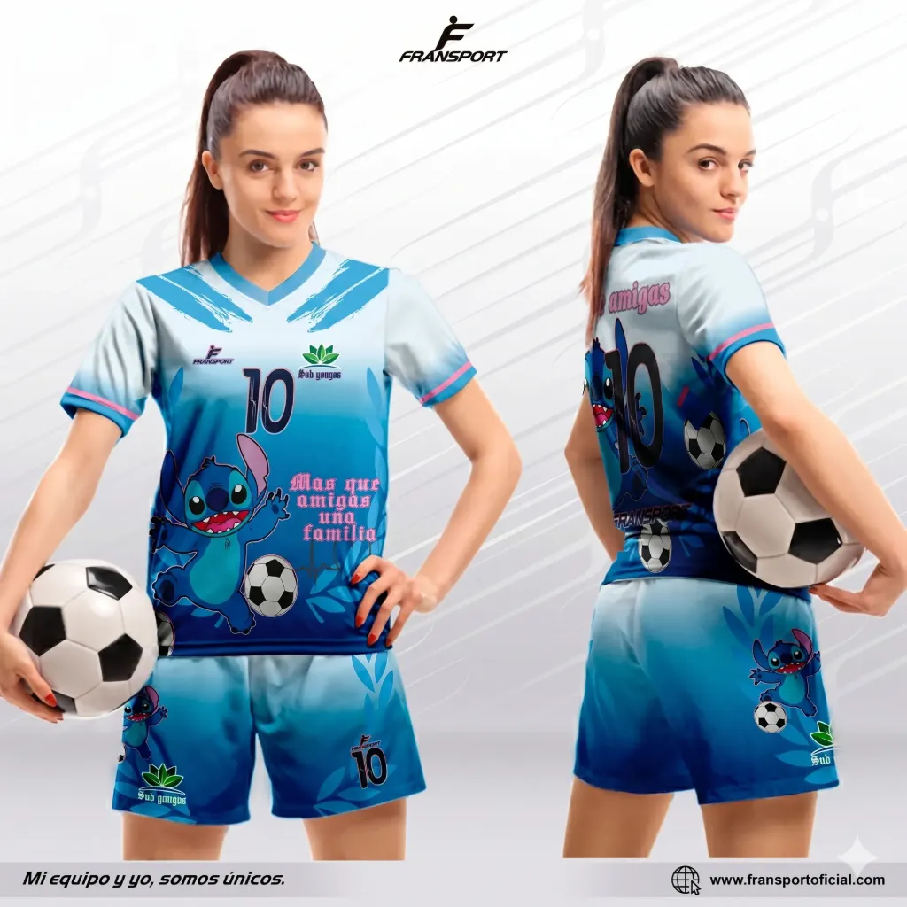 Poleras y corto Fútbol Diseño Fransport Personalizable full sublimado - 740