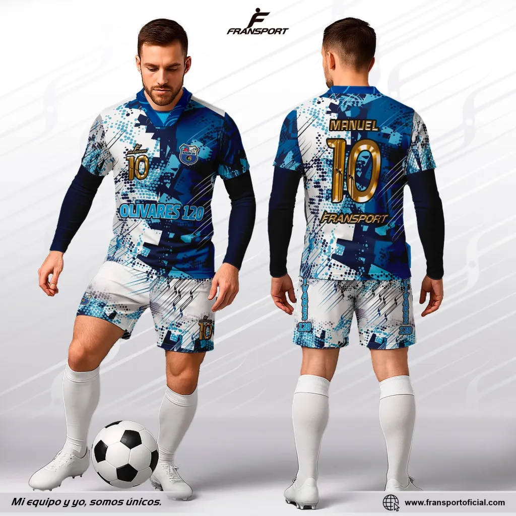 Poleras y corto Fútbol Diseño Fransport Personalizable full sublimado - 1431