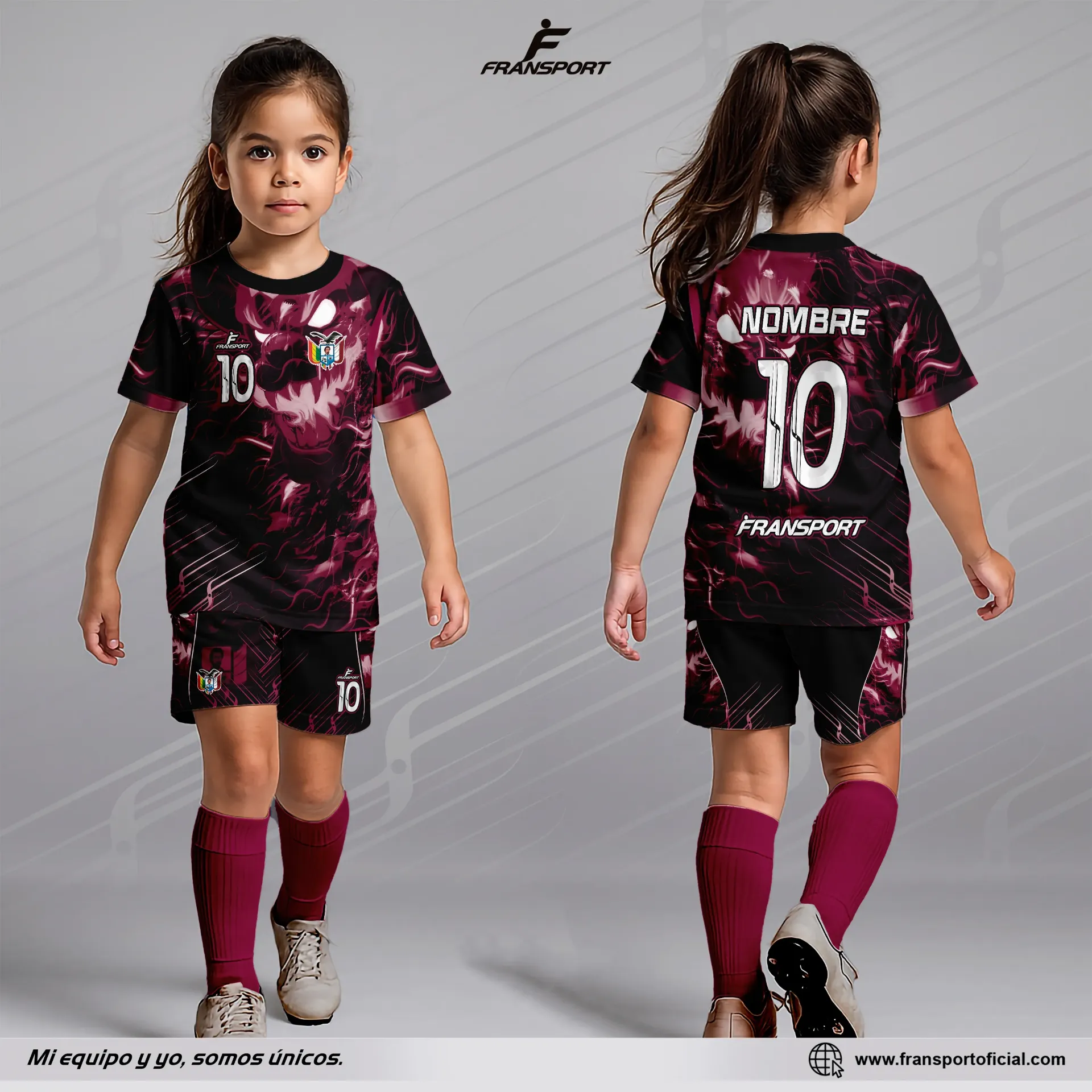 Poleras y corto Fútbol Diseño Fransport Personalizable - CRM 567