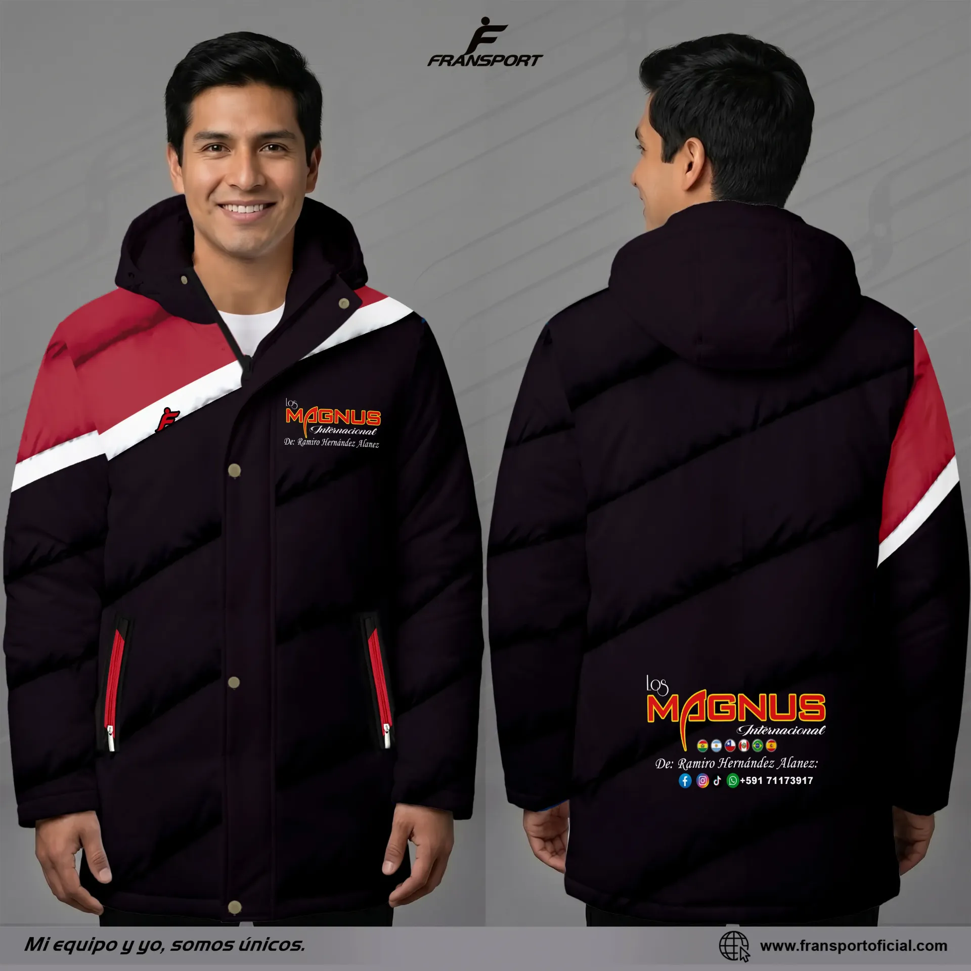 Parka termica personalizable Fransport - CRM 2337 (Negro)
