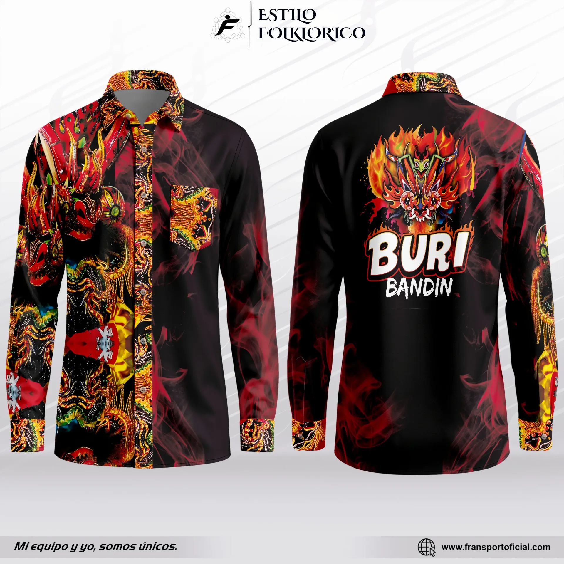 Camisa estilo folklorico Diablada - CRM 2414