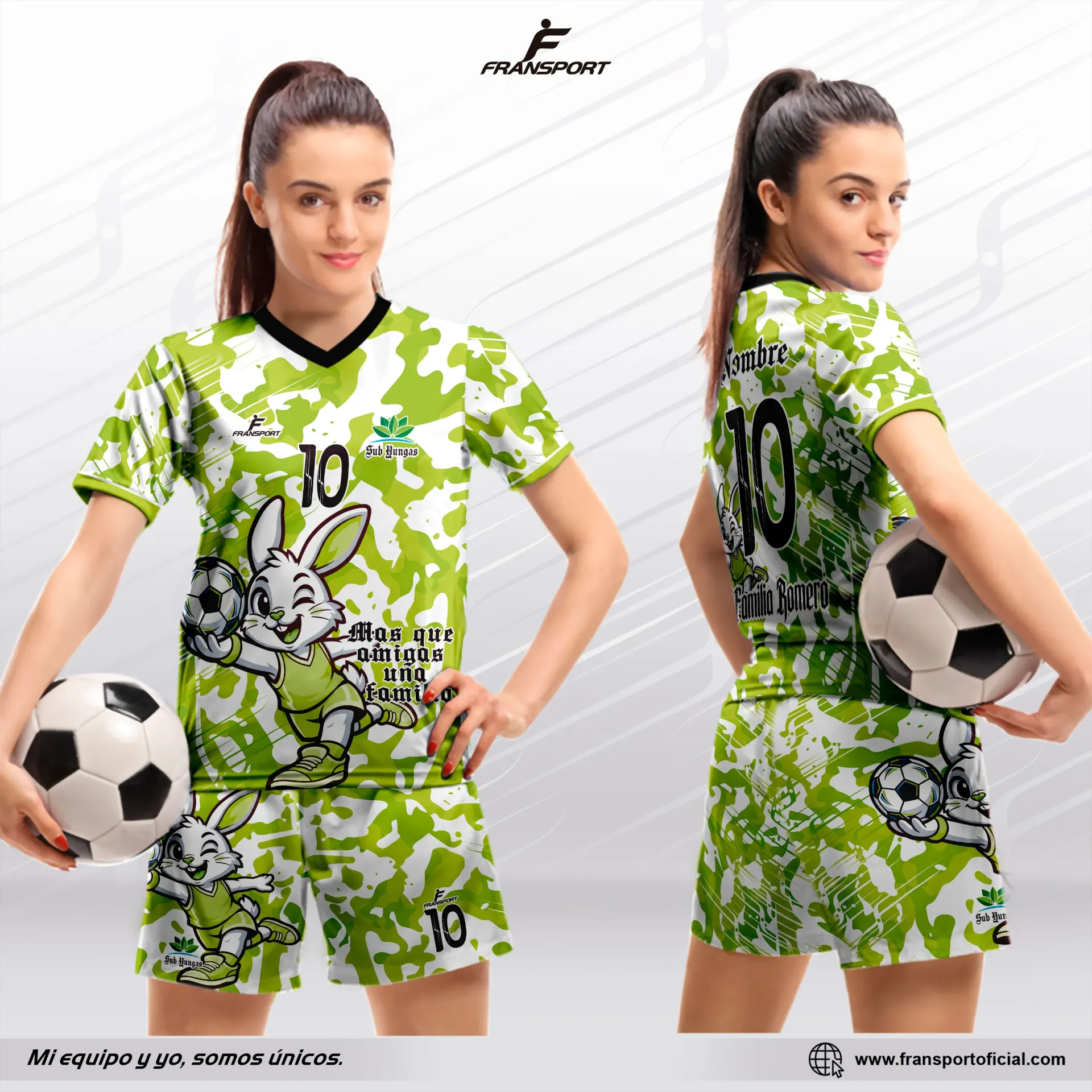Poleras y corto Fútbol Diseño Fransport Personalizable - 740 D
