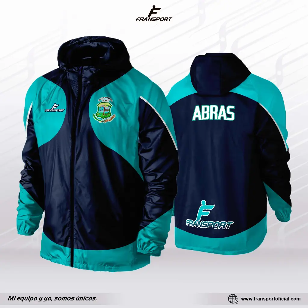 Impermeable - Rompevientos personalizable Fransport (Azul)