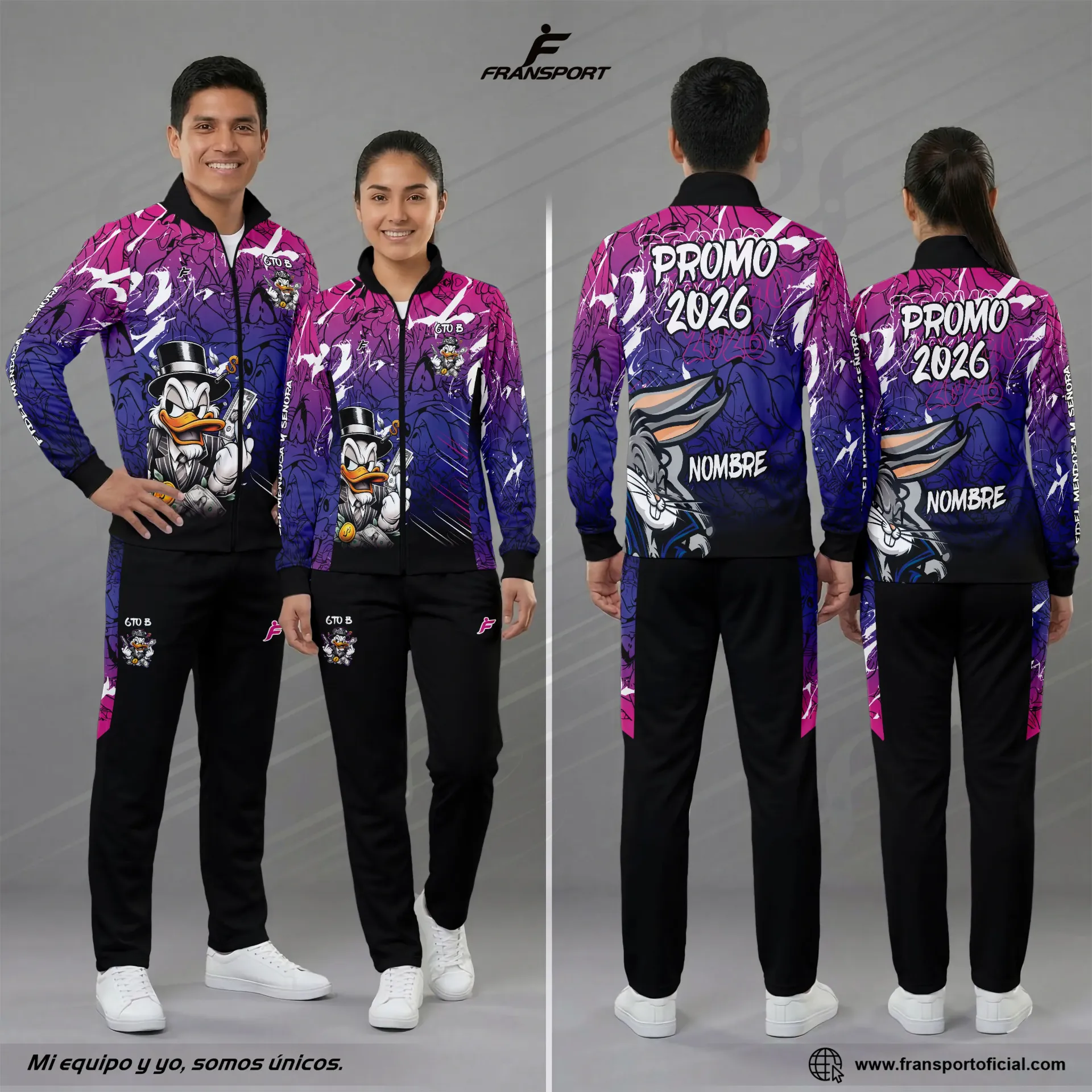 Conjunto Deportivo personalizable Fransport - CRM 2451 (Negro)