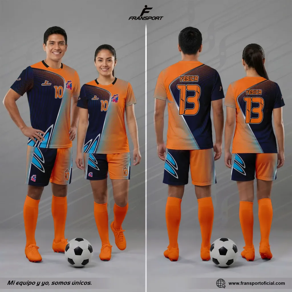 Poleras y corto Fútbol Diseño Fransport Personalizable full sublimado - CRM 2005
