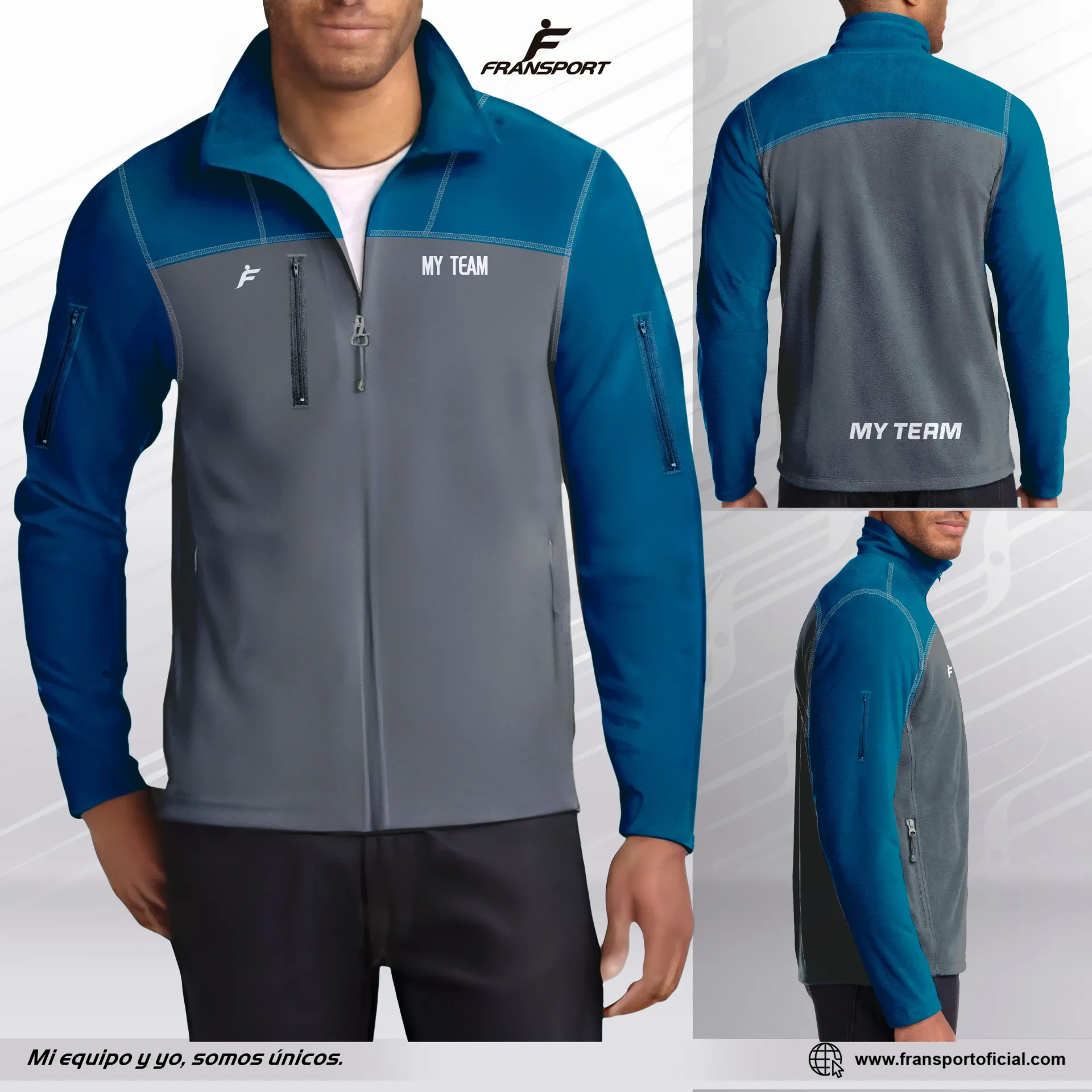 Chamarras en Micropolar Personalizables Fransport - ID 1419  (Azul)