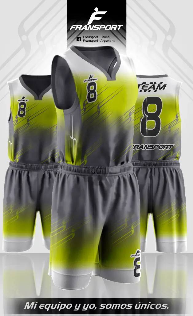 Conjunto malla y bermuda basquet (Verde)