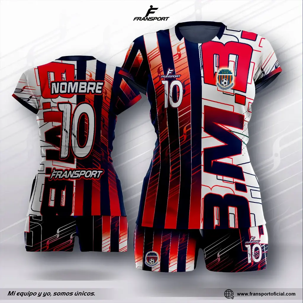 Conjunto Voleyball polera corto - 8512 (Azul)