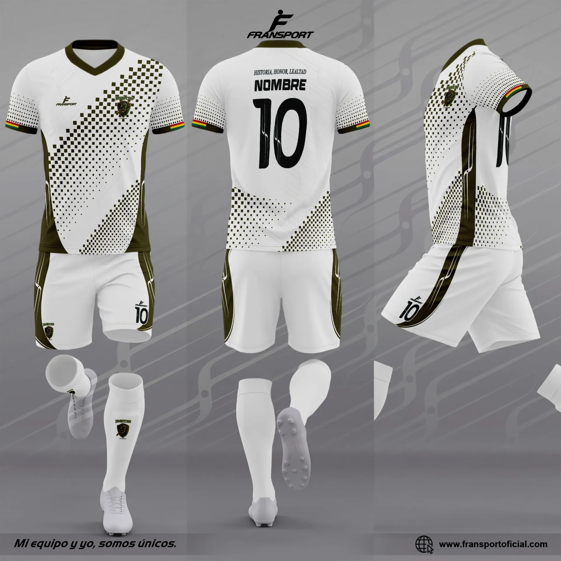 Poleras y corto Fútbol Diseño Fransport Personalizable - 2525