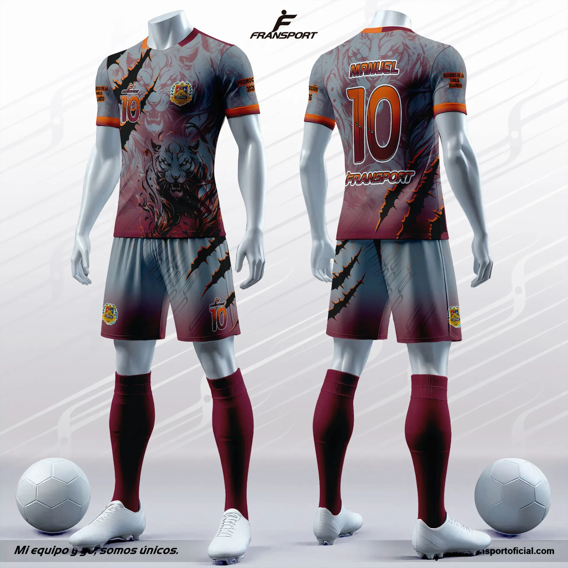 Poleras y corto Fútbol Diseño Fransport Personalizable - 770