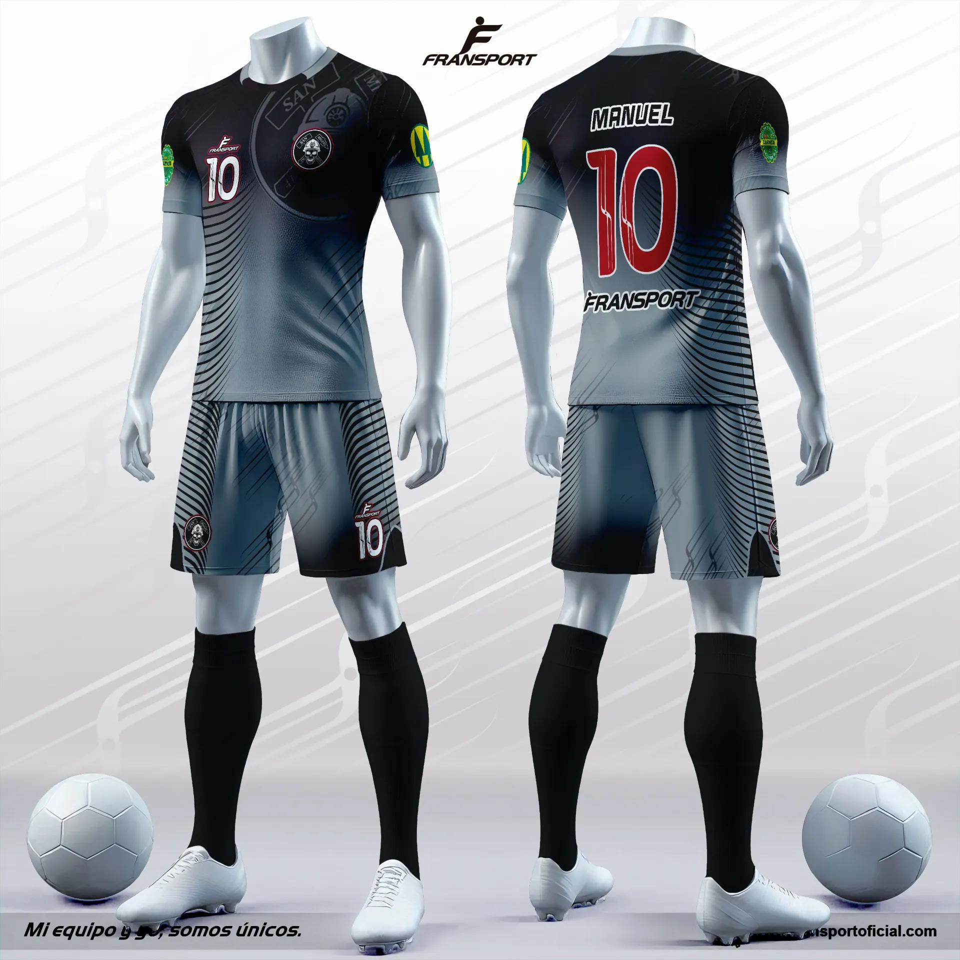Poleras y corto Fútbol Diseño Fransport Personalizable full sublimado N 1455