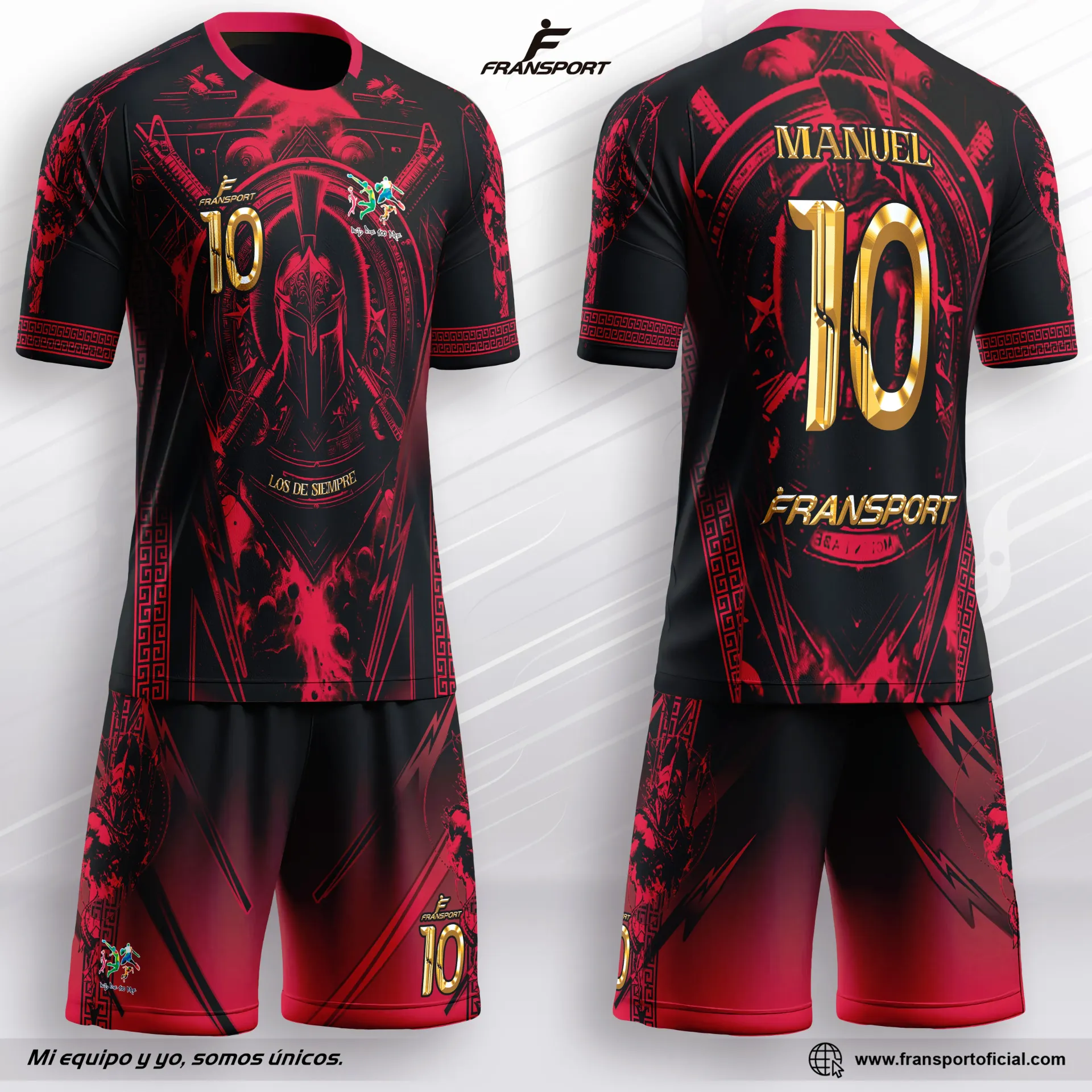 Poleras y corto Fútbol Diseño Fransport Personalizable full sublimado - 760