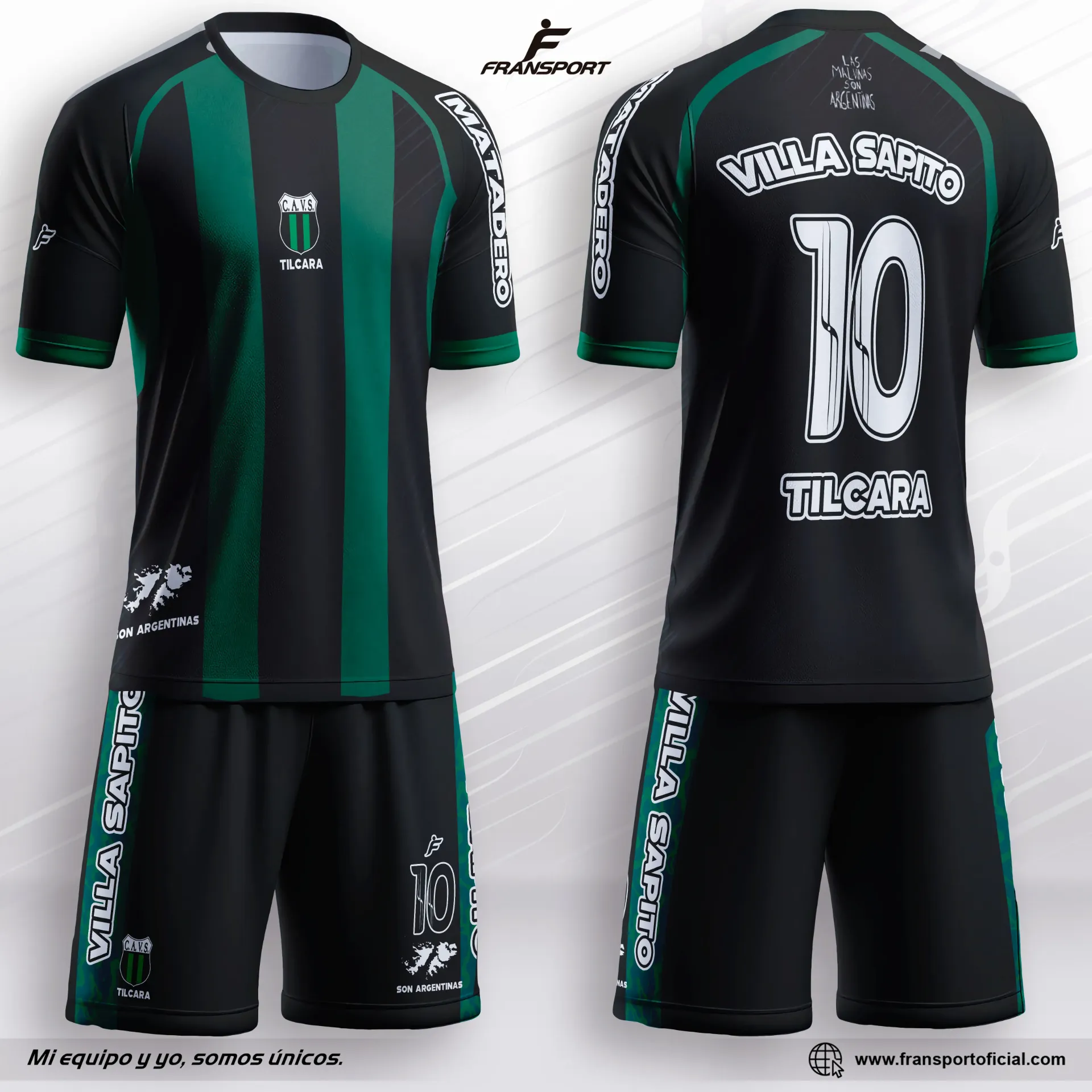 Poleras y corto Fútbol Diseño Fransport Personalizable CRM - 2563