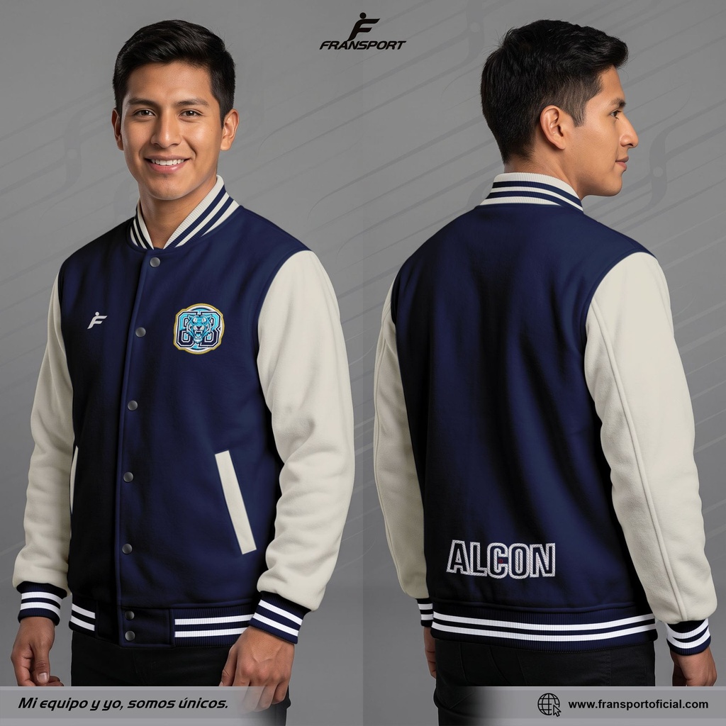 Chamarra Bomber Personalizada para Promociones y Colegios (Modelo 1394) (Blanco)