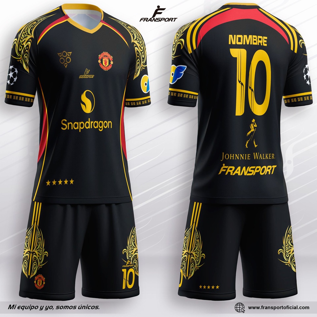 Poleras y corto Fútbol Diseño Fransport Personalizable - 707