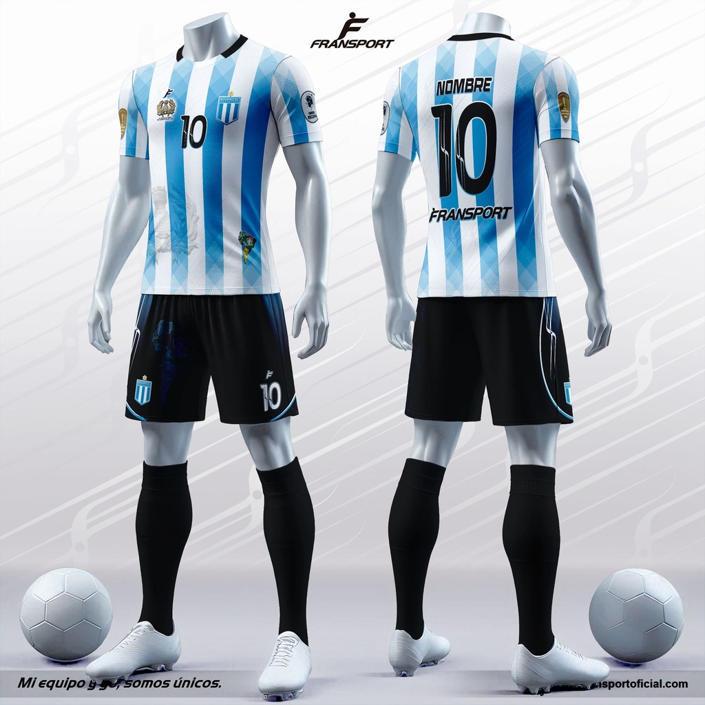 Poleras y corto Fútbol Diseño Fransport Personalizable - CRM 2628