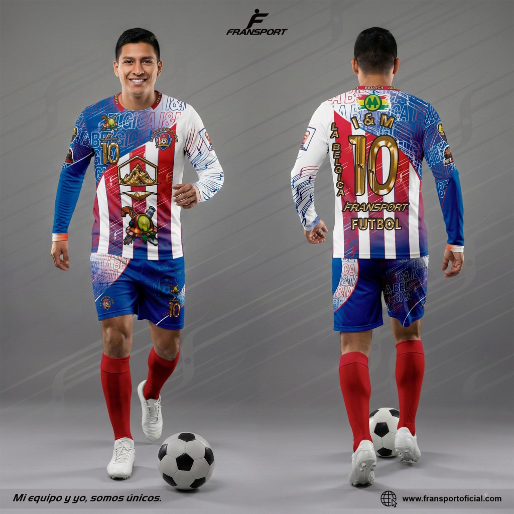 Poleras y corto Fútbol Diseño Fransport Personalizable 783