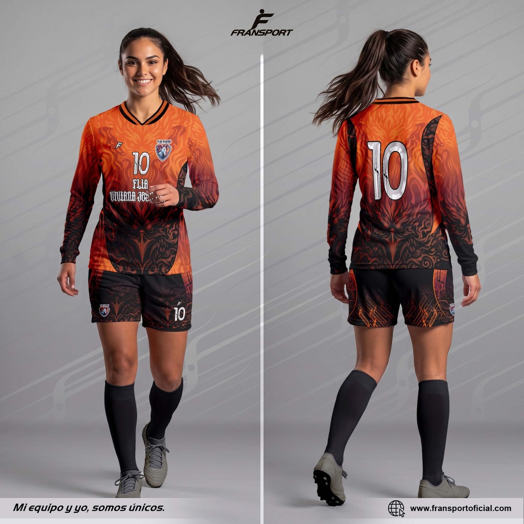 Poleras y corto Fútbol Diseño Fransport Personalizable - CRM 2745