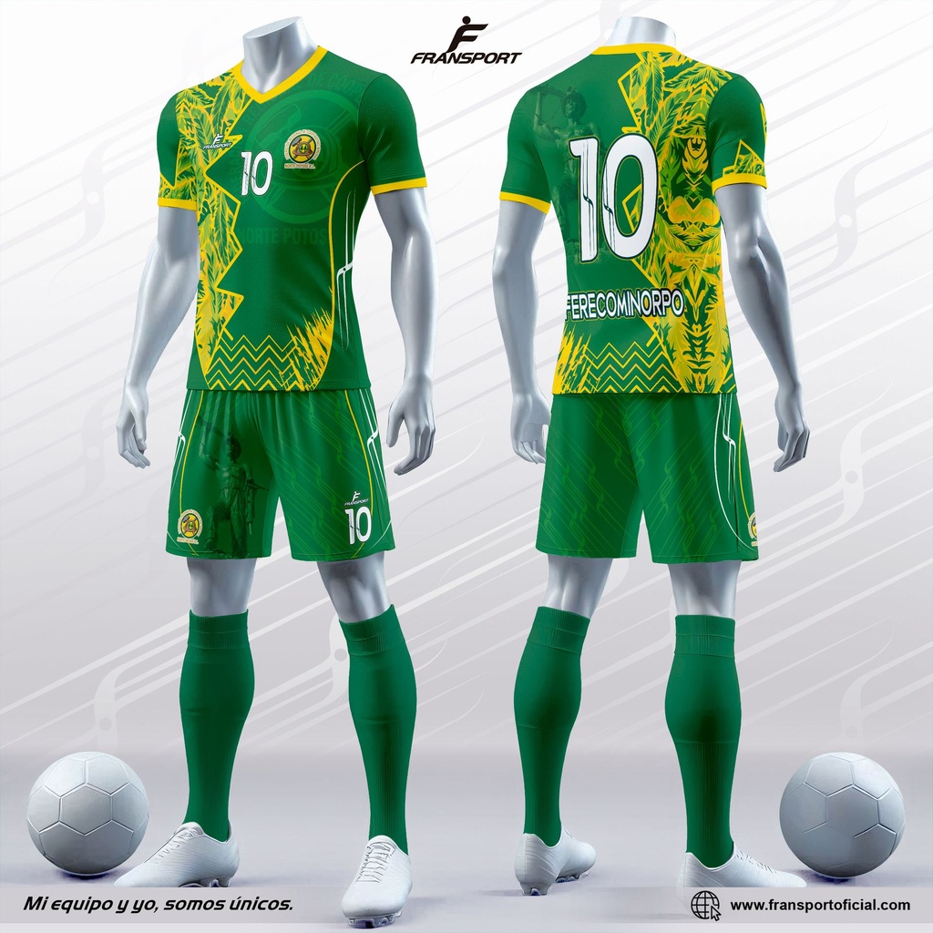 Poleras y corto Fútbol Diseño Fransport Personalizable Nº 1487