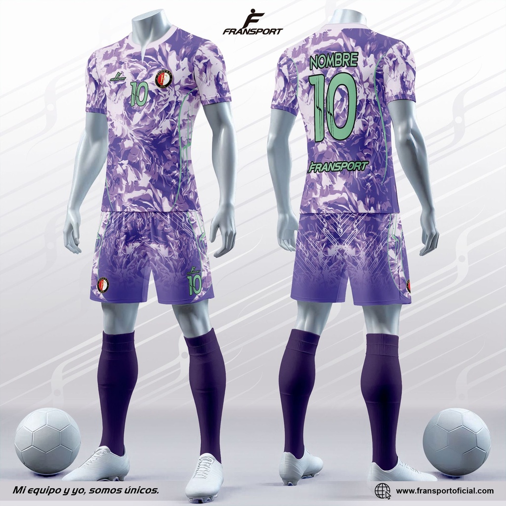 Poleras y corto Fútbol Diseño Fransport Personalizable - 793