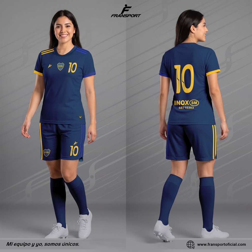 Poleras y corto Fútbol Diseño Fransport Personalizable - CRM 2667