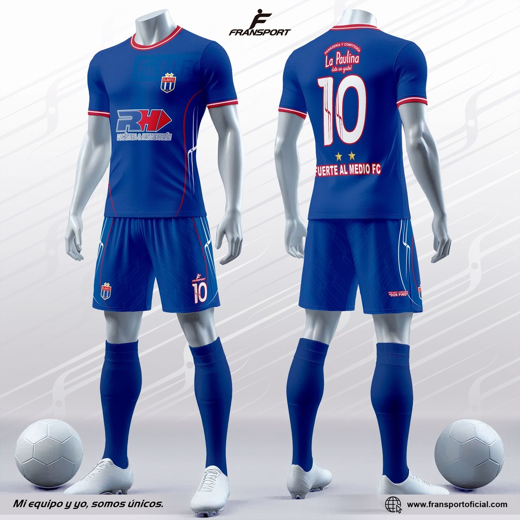 Poleras y corto Fútbol Diseño Fransport Personalizable - CRM 2676