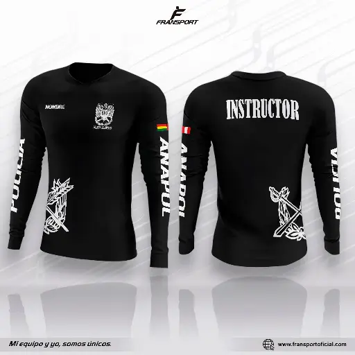 Polera suelta manga larga estilo policial - personalizable