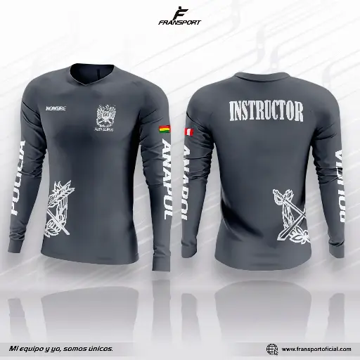 Polera suelta manga larga estilo policial - personalizable